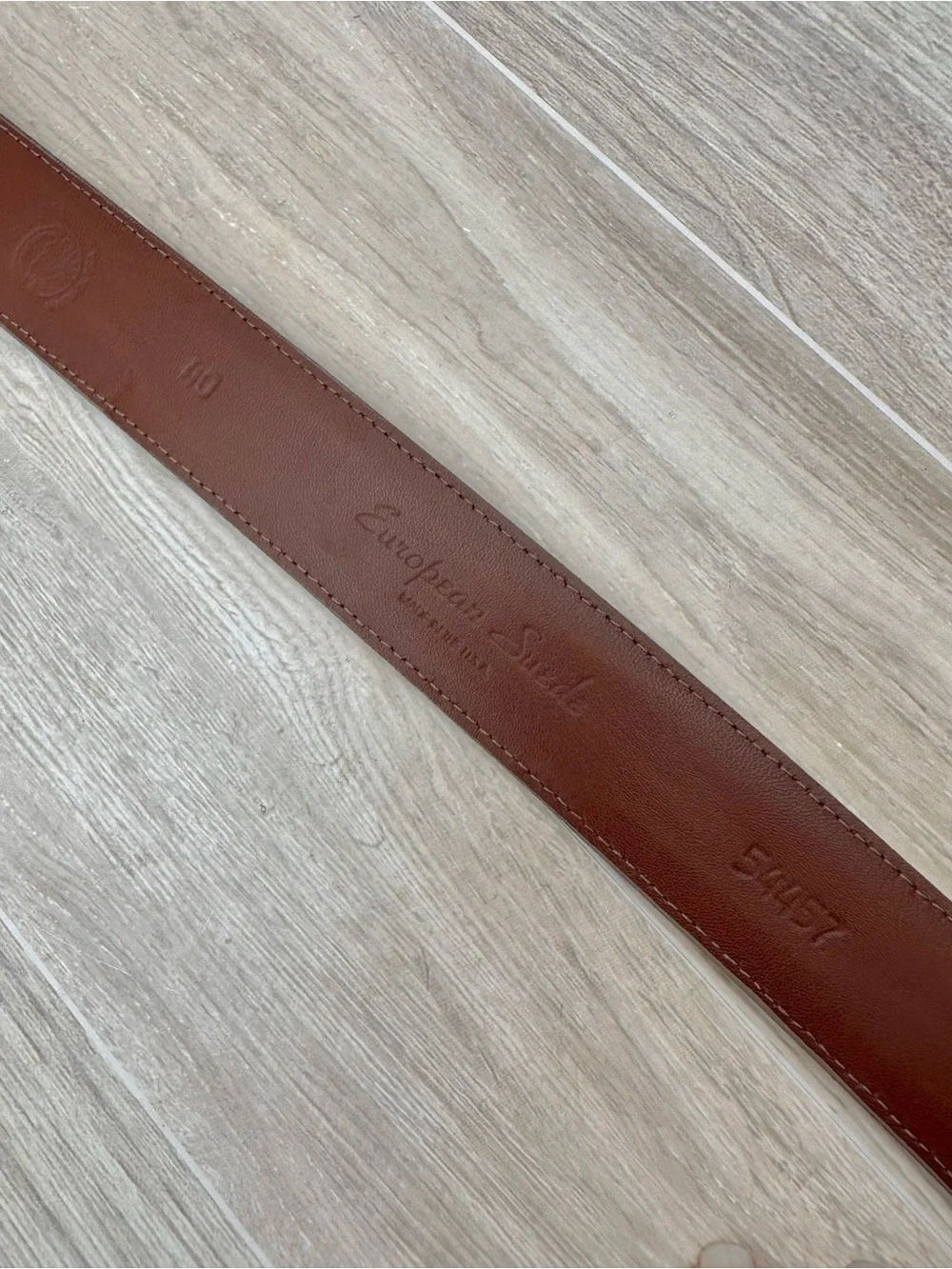 Torino Leather Company European Whiskey Brown Suede Belt 54457 Made In USA Sz 40